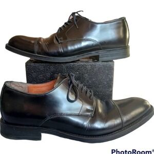 Stafford Oxfords black leather mens dress shoes size 10.5